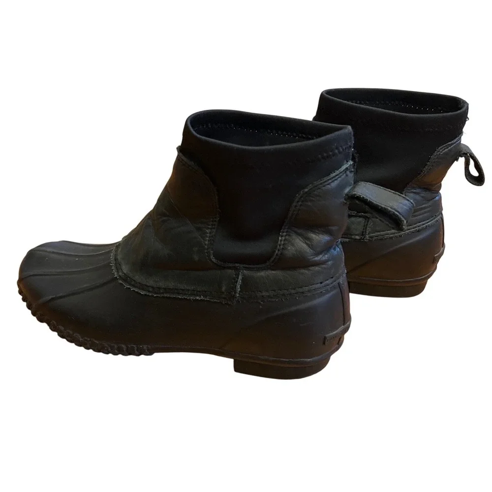 Loeffler Randall Hatley Duck Boot‎ Black Leather Size 8 GUC